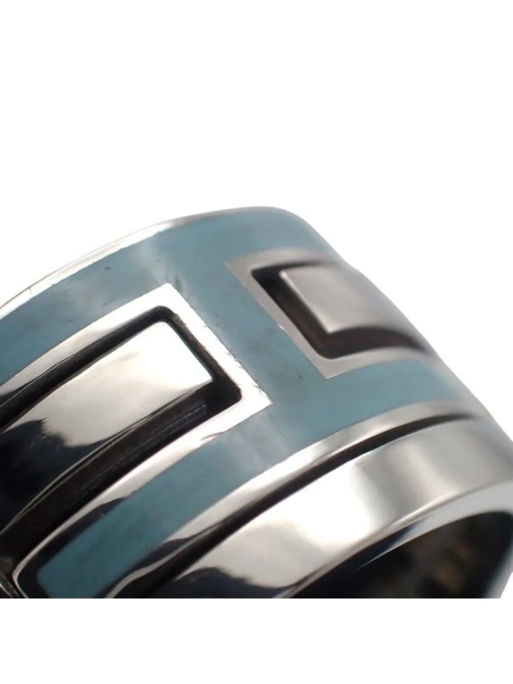 Hermes Move Ash Ring 925 Sterling Silver Light Blue 51